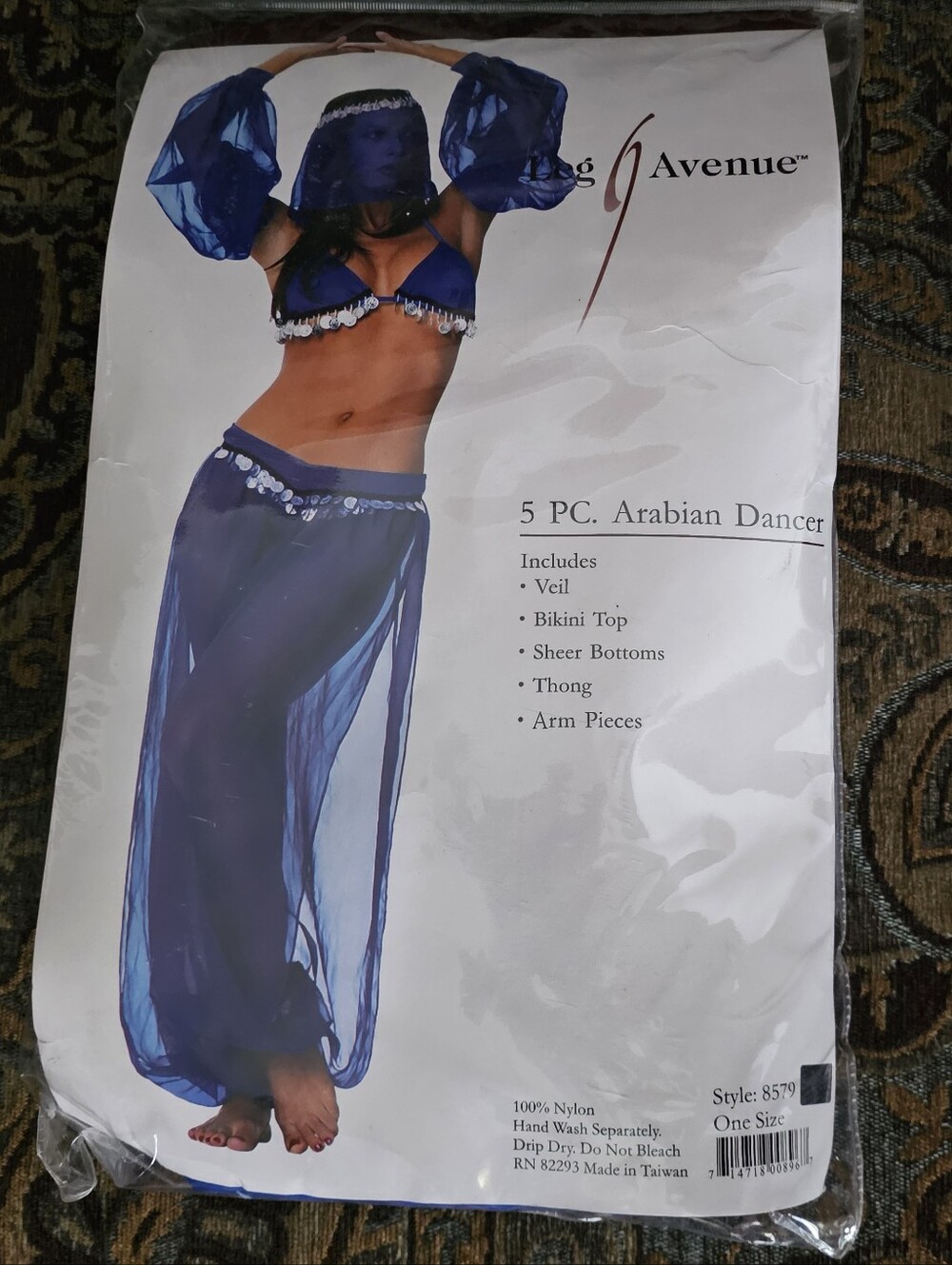 Leg Avenue Royal Blue 5-Piece Arabian Dancer Bikini Set-size Small